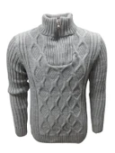 Ce-Ce C3179 Erkek Regular Fit Pamuklu Yarım Fermuarlı Dik Yaka Kazak Erkek thumbnail 7