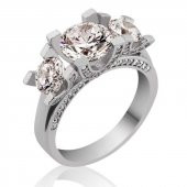 Gümüş 3 Taş Tria Bayan Yüzük SL2694 thumbnail 1