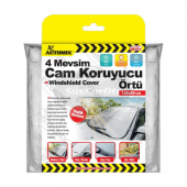 4 Mevsim Oto Ön Cam Brandası Araç Camı Buzlanma Önleyici Ve Koruyucu Branda Cam Üstü Kar Örtüsü Buz Brandası Güneş Önleyici 156 x 90 cm - 2