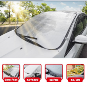 4 Mevsim Oto Ön Cam Brandası Araç Camı Buzlanma Önleyici Ve Koruyucu Branda Cam Üstü Kar Örtüsü Buz Brandası Güneş Önleyici 156 x 90 cm - 5