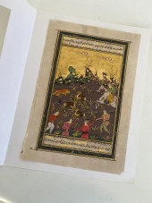 Avcılık Konulu El Yapımı Minyatür Resim 28x17 cm thumbnail 3