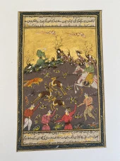 Avcılık Konulu El Yapımı Minyatür Resim 28x17 cm thumbnail 6