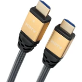 Case 4U Premium 4K HDMI 2.0 Kablo - 60 HZ - Naylon Örgülü - Altın Uçlu - 3 Metre - 1