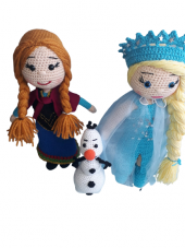 Karlar Ülkesi Anna Elsa Olaf Takımı Amigurumi Organik Oyuncak - 2