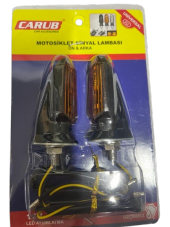 Carub Motosiklet Sinyal Lamba Üniversal 12V Sarı Cam Sarı Led 2Li - 5