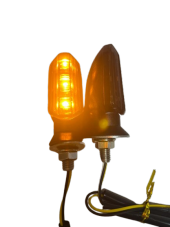 Carub Motosiklet Sinyal Lamba Üniversal 12V Füme Cam Sarı Led 2Li - 1