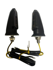 Carub Motosiklet Sinyal Lamba Üniversal 12V Füme Cam Sarı Led 2Li - 4