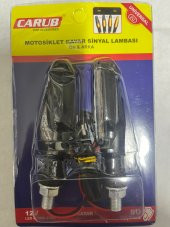 Carub Motosiklet Üniversal Sinyal Lambası12V Kayar Sarı 2Li - 2