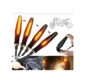 Carub Motosiklet Üniversal Sinyal Lambası12V Kayar Sarı 2'Li - 1