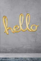 Hello Yazılı El Yazısı Şekilli Folyo Balon - 1
