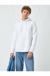 Basic Kapşonlu Sweatshirt - 1