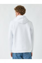 Basic Kapşonlu Sweatshirt - 4
