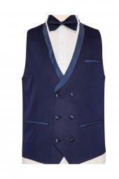 Yelekli Lacivert Slim Fit Damatlık Takım - 2