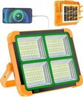 Taşınabilir Solarlı Çalışma Ve Kamp Işığı, Powerbanklı Güneş Enerjili Işıldak,Fener-150W 2000 Lümen 264 Ledli-KÇ - 1