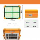 Taşınabilir Solarlı Çalışma Ve Kamp Işığı, Powerbanklı Güneş Enerjili Işıldak,Fener-150W 2000 Lümen 264 Ledli-KÇ - 2