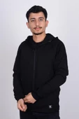 Hummel 921647-2001 Siyah Kapüşonlu Erkek Hırka - 1