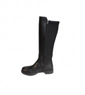 YAZKIŞ Kadın Siyah Tokalı Arkası Sreç 3cm Topuklu Düz Çizme Diz Boyu 35cm - 3