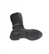 YAZKIŞ Kadın Siyah Tokalı Arkası Sreç 3cm Topuklu Düz Çizme Diz Boyu 35cm - 4