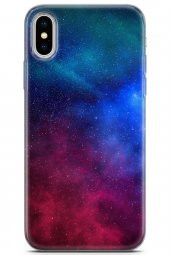 Apple iPhone X - XS Uyumlu Kılıf Opus 05 Colorful Space Yıldızlar Koruma Kılıfı Gold thumbnail 1