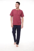 Pijadore 1405 Erkek Kısa Kollu Yakası Düğmeli Pijama Takım - 2