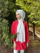 Shecarf, Pamuklu, Kırışmaz Bambu Kraş Şal 00958  EKRU - 2