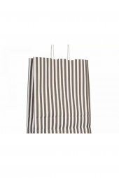 Umur Karton Çanta 12x32x40 ( Siyah Beyaz çizgili 90gr Kraft ) – 5 li paket - 1