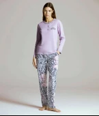 Pijapia 2224 Kadın Zebralı Uzun Kollu Pijama Takımı - 1