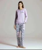 Pijapia 2224 Kadın Zebralı Uzun Kollu Pijama Takımı - 3
