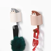 Ayt Sunup Dekoratif Sincap Kapı Kancası Kapı Arkası Yapışkan Askı Havlu Anahtar Askısı - 2