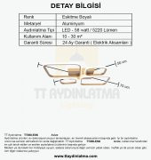 TT Aydınlatma TT050-ESK  Baklava Desen Eskitme Boyalı 4 lü Led Avize - 5