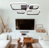 TT Aydınlatma TT050-SY  Baklava Desen Mat Siyah 4 lü Led Avize - 2