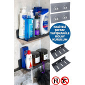 Risingmaber Yapışkanlı 2 li Siyah Köşe Şampuan Tutucu, Banyo Düzenleyici, Mutfak ve Raf Düzenleyici - 2