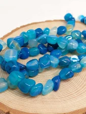 Akik Mavi Doğal Tımbıl Taşlar Dizi thumbnail 3