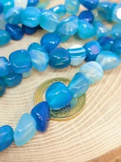 Akik Mavi Doğal Tımbıl Taşlar Dizi thumbnail 2