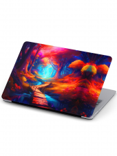Macbook Pro Kılıf 16 inç A2141 MacAi16 Şeffaf Sert PVC Orman Manzara - 1