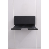 Risingmaber Siyah Metal Yapışkanlı Saç Kurutma Askısı, Yapışkanlı Banyo Düzenleyici Organizer Fön Makinelik - 3