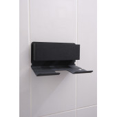 Risingmaber Siyah Metal Yapışkanlı Saç Kurutma Askısı, Yapışkanlı Banyo Düzenleyici Organizer Fön Makinelik - 4