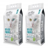 Arlita Grey Actıve PowerPro Aktif Karbonlu Fresh Kokulu İnce Taneli Topaklanan Koku Hapseden 2x10 L 2 Adet  Kedi Kumu - 1