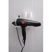 Risingmaber Beyaz Metal Yapışkanlı Saç Kurutma Askısı, Yapışkanlı Banyo Düzenleyici Organizer Fön Makinelik - 2