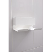 Risingmaber Beyaz Metal Yapışkanlı Saç Kurutma Askısı, Yapışkanlı Banyo Düzenleyici Organizer Fön Makinelik - 3