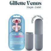 Gillette Venus 3 Bıçaklı 2 Yedek Bayan Banyo Tıraş Bıçağı Özel Kutu Hediyeli Set (Findit) - 1