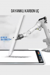 Galaxy Tab A9 Plus X210 Uyumlu Eğime Göre Çizgi Kalınlığı Değişen Şarjlı Dokunmatik Ekran Kalemi Stylus Pen - 1