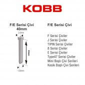 KOBB KBZ40F 40mm 2500 Adet F/E/J/8 Serisi Ağır Hizmet Tipi Kesik Başlı Çivi - 4