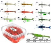 10 Adet Farklı Renk Silikon Karides 7.5 cm 3 gr Levrek Eşkina Mırmır Çupra Avı İçin - 1