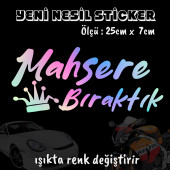 Mahşere Bıraktık sticker - 2 adet Hologram etiket yapıştırma - 1