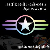 Askeri yıldız sticker - Hologram etiket yapıştırma 2 adet - 1