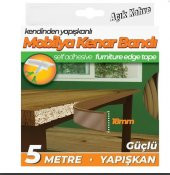 Kendinden Yapışkanlı Masa,Raf,Dolap,Tezgah,Mobilya Kenar Bandı 18mmX5 Metre-Açık kahve - 1