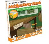 Kendinden Yapışkanlı Masa,Raf,Dolap,Tezgah,Mobilya Kenar Bandı 18mmX5 Metre-Açık kahve - 4