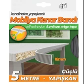Kendinden Yapışkanlı Masa,Raf,Dolap,Tezgah,Mobilya Kenar Bandı 18mmX5 Metre-Gri - 1
