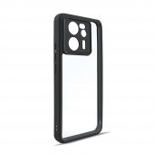 KNY Xiaomi Mi 13T Pro Kılıf Silikon Kenarlı Arkası Şeffaf Kamera Korumalı Roll Kapak Siyah - 2